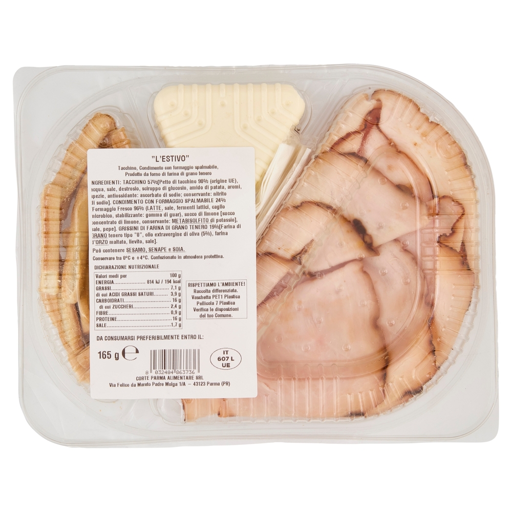 Amoretti Apri & Gusta Estivo Tacchino, Mousse al formaggio, Grissini 165 g